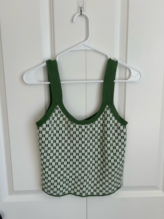 Abercrombie & Fitch Tops - Abercrombie & Fitch Green Checker Knit Tank Top - Women's